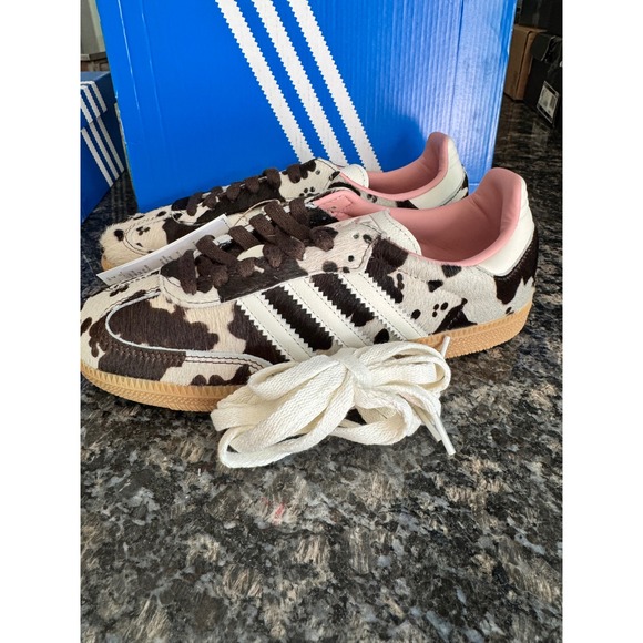 adidas Shoes - Adidas Samba OG W Cow Print Pony Hair Sneakers JR1256 Brown White Gum 7 Womens